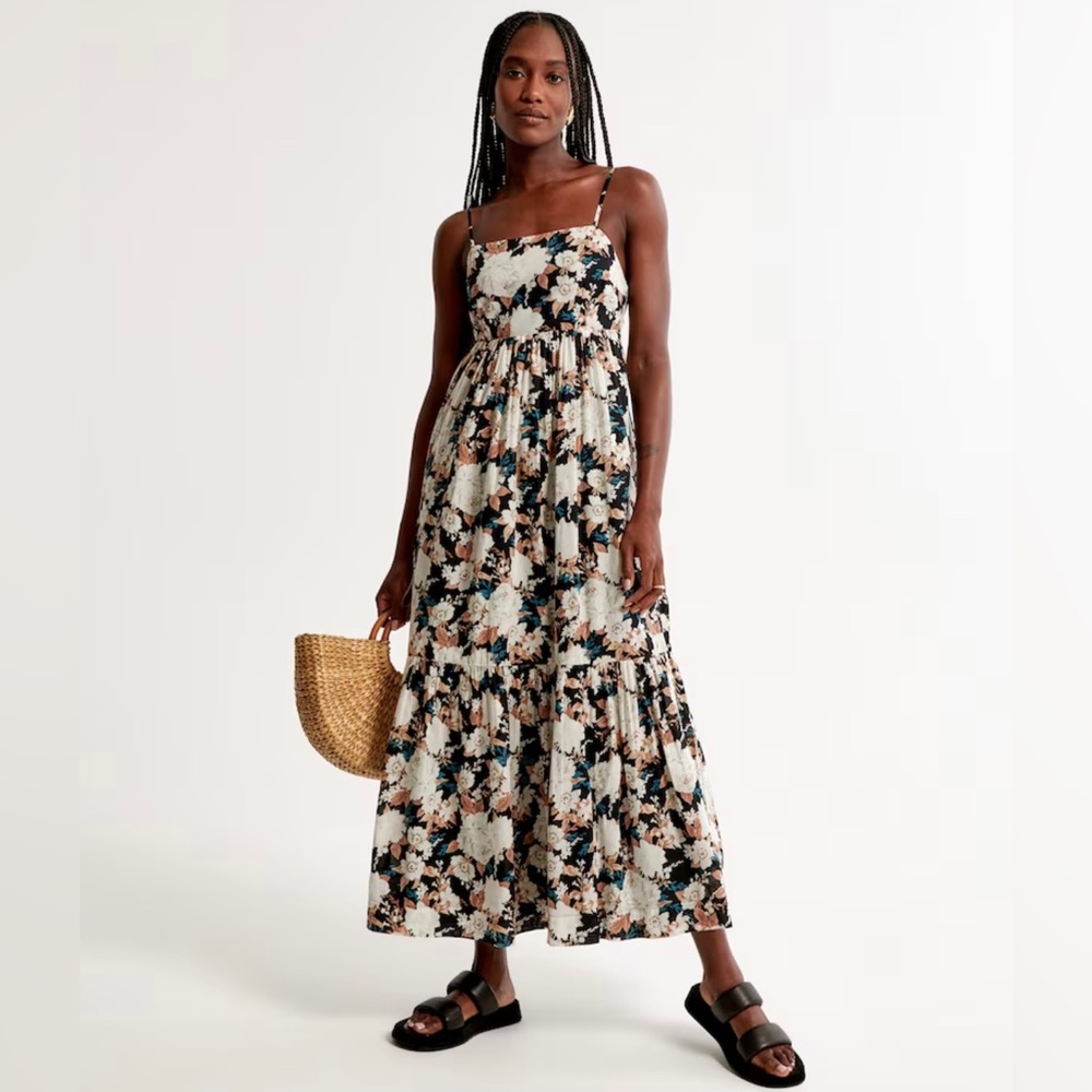 Abercrombie Women's Low Back Babydoll Maxi Dress (Size S)